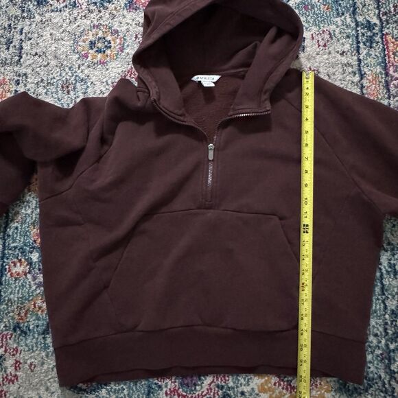 Athleta Forever Fleece Oversized 1/4 Zip Pullover Hoodie Purple Size XL - Picture 5 of 8